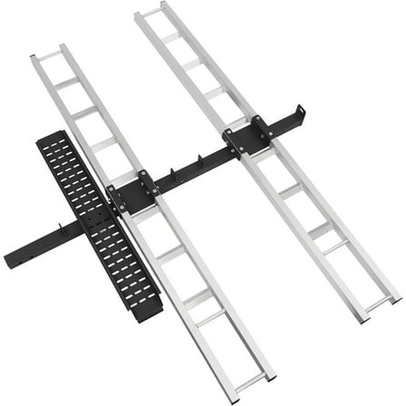 600LBS Motorcycle Hitch Carrier Double Motorcycle Carrier Motorcycle Scooter Steel Dirt Bike Carrier Hauler Anti Tilt Hitch Mount Rack Ramp with Straps for Cars/SUVs/Trucks