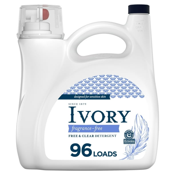 Ivory Free and Clear Laundry Detergent, Designed For Sensitive Skin, 96