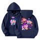 thumbnail image 1 of Moonsky Sudadera con capucha y cordón HUNTRX, estampado de grupo de chicas coreanas, jersey corto, suave y cómodo, top de manga larga para primavera y otoño. Azul marino 120, 1 of 5