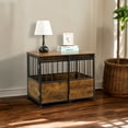 thumbnail image 5 of Zephypaws Wooden Dog Crate Furniture 2-Door 31.4" Kennel for Dogs with Cushion Rustic Brown, 5 of 10