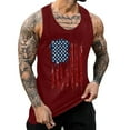 thumbnail image 2 of kpoplk 4th of July American Flag Patriotic Tank Top Shirts Mens Muscle Short Sleeved Graphic Gym Workout Shirt(Wine,XL), 2 of 5