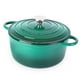 thumbnail image 1 of Olla holandesa de hierro fundido con tapa – Cacerola esmaltada antiadherente apta para horno – Batería de cocina resistente para horno holandés – Verde oscuro, 5 cuartos de galón, 24 cm – de Nuovva, 1 of 5