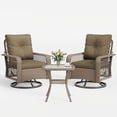 thumbnail image 2 of POTEBAN 3 Pieces Patio Furniture Set, Outdoor Swivel Gliders Rocker, Glass Top Side Table (Brown), 2 of 9