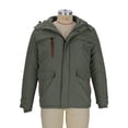 thumbnail image 4 of Men's Thicken Parka Jacket Fleece Lined Zipper Padded Long Jacket with Pockets Plus Size Winter Warm Thicken Windproof Coat, 4 of 6