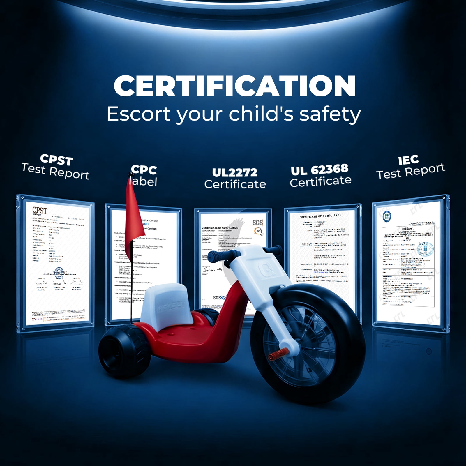 QEASET 24V Electric Big Wheel Tricycle