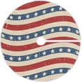thumbnail image 1 of FMSHPON 4th of July Patriotic American StarsStripes 4th of July Xmas Christmas Tree Skirt Stand Mat for Holiday Party Decoration Indoor Outdoor 48 inches, 1 of 6