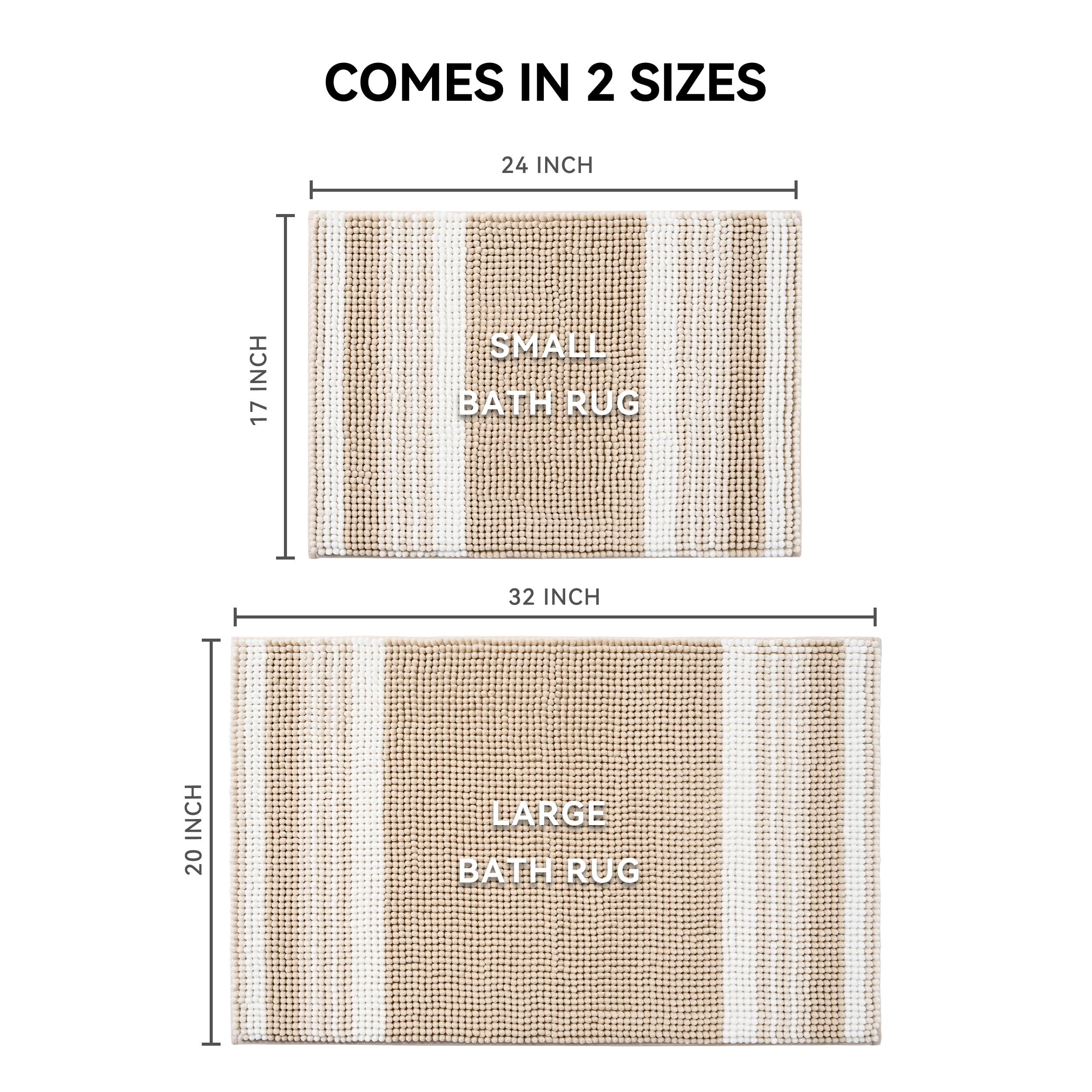 Mainstays Performance Foam Noodle Bath Rugs, 17"x24" Tan
