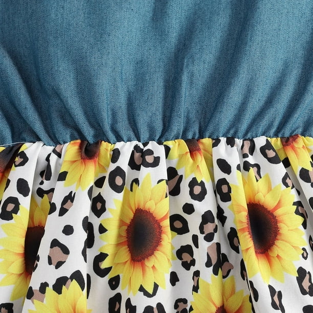 Denim top sunflower dress