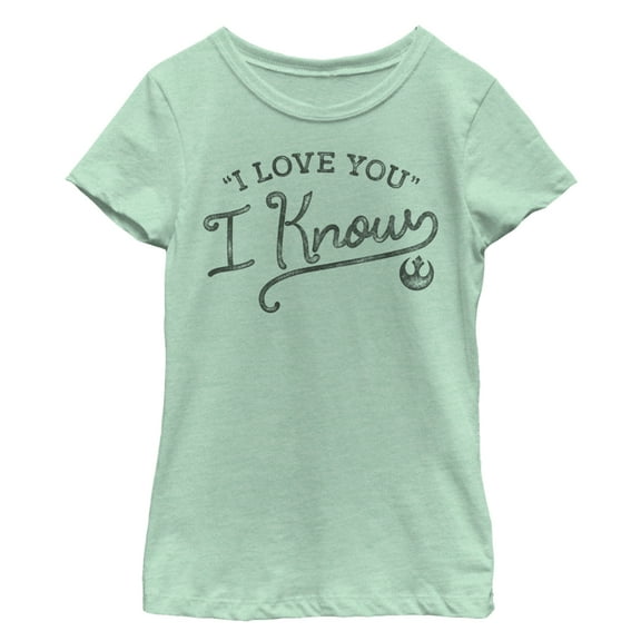 Girl's Star Wars I Love You Quote Graphic Tee Mint Small