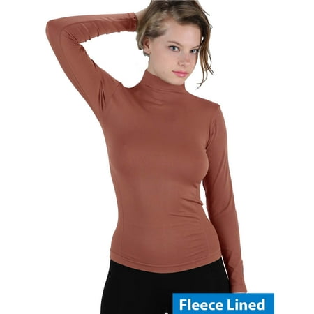 Download EK TANCO - Women Fleece Lined Mock neck Turtleneck Long ...
