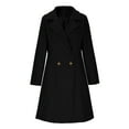 thumbnail image 7 of jtjvou Women's Plus Size Wool Dress Coat Double Breasted Pea Coats Long Trench Coat Black L, 7 of 7