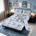 thumbnail image 2 of meiyoeat Football Monogrammed K Bed Sheets for Boys, Blue Sport Soccer Full Size Sheets, 4 Pieces, 1 Flat Sheet, 1 Fitted Sheet and 2 Pillowcases, 2 of 5