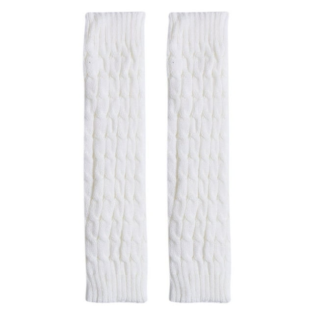 Women Knit Simple Solid Color Thermal Knee High Calf Slouch Socks Black