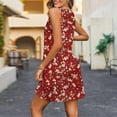 thumbnail image 4 of Ovzne Robes d'Été pour Femmes Robe pour Femme Robe d'Été Décontractée pour Femmes Robe Longue Sans Manches à Col en V Robe de Vacances Imprimée en Liquidation, 4 of 7