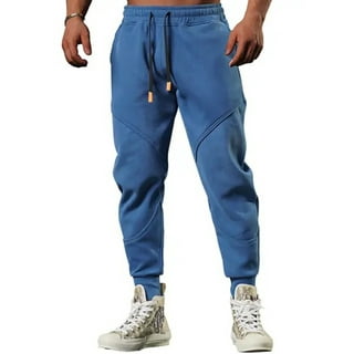 QunButy Casual Pants For Mens Fashion Mens Solid Drawstring Pocket Sports  Trousers Casual Beam Feet Pants
