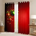 thumbnail image 2 of Manfei Chic Xmas Ball Blackout Curtains Set of 2 (52x84 Each),Merry Christmas Window Curtains,Red Green Gold Curtains and Drapes For Girl,Microfiber Bedroom Decor, 2 of 6
