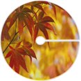thumbnail image 1 of FMSHPON Maple Leaves Xmas Christmas Tree Skirt Stand Mat for Holiday Party Decoration Indoor Outdoor 48 inches, 1 of 6