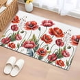 thumbnail image 3 of Watercolor Plant Front Door Rugs 2x3 ft Red Poppy Floral Decoration Small Rug for Entryway Non Slip Washable Bathroom Door Mat Absorbent Floor Mat for Indoor Entrance, 3 of 9