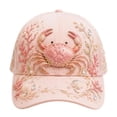 thumbnail image 2 of Clearance! Limited Edition 2026 Ocean Theme Crab Garden Morning Embroidered Cap, Adjustable Lightweight Halloween Hat, Floral Marine Life Embroidered Dad Hat for Women Men Ocean Gift, 2 of 4