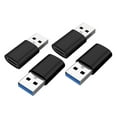 thumbnail image 2 of Adaptadores hembra USB 3.0 a tipo C Hugo 4 Uds. Soporte de carga rápida Negro, 2 of 10