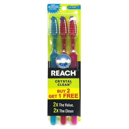 toothbrush 3ct firm reach crystal clean walmart