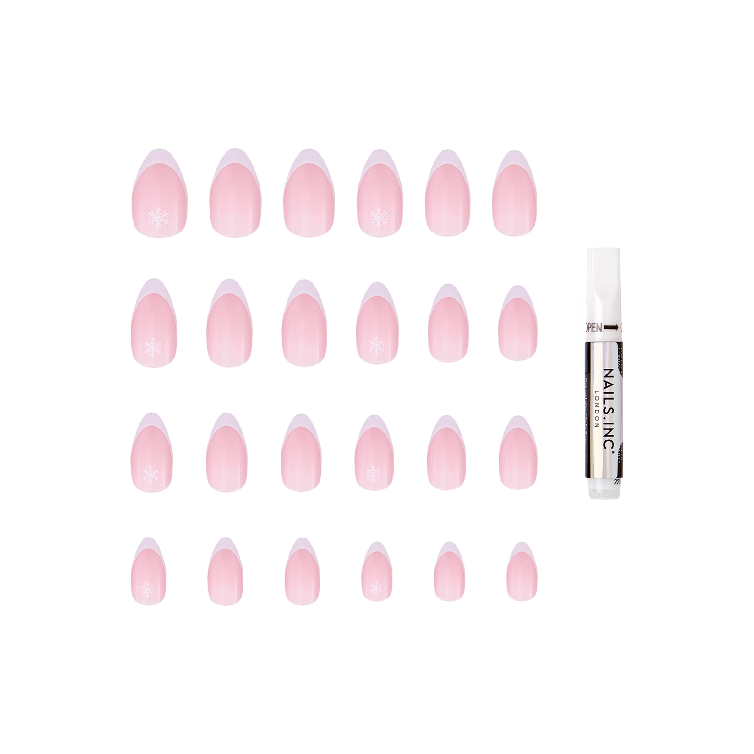 Nails.INC Press-On Nails, Snowflake, 24 PC