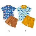 thumbnail image 3 of URMAGIC Toddler Baby Boy Dinosaur Short Sleeve Button Down Shirt & Casual Shorts Set Summer Outfits 1-6T, 3 of 10