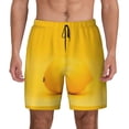 thumbnail image 2 of Picia Yellow Lemon pattern Mens Swim Trunks with Compression Liner Stretch Beach Shorts Quick Dry with Zipper Pockets No-Chafing Board Shorts-XX-Large, 2 of 9