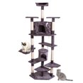 thumbnail image 3 of 80" Solid Cute Sisal Rope Plush Cat Climb Tree Cat Tower Gray, 3 of 8