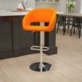 thumbnail image 2 of Flash Furniture Erik Contemporary Orange Vinyl Adjustable Height Barstool with Rounded Mid-Back and Chrome Base, 2 of 12