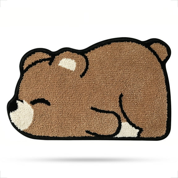 Animal Bathroom Rug Bath Mat, Extra Soft Absorbent Bath Rugs, Non-Slip Comfortable Shower Rug, Carpet for Tub, Shower, Bath Room, Machine Wash Dry, 17.7" x 29.5", Bear