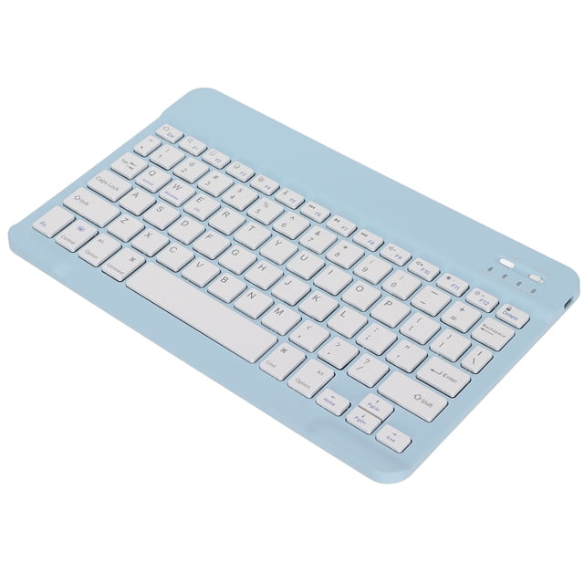 Teclado inalámbrico Función de bloqueo de pantalla Pequeño portátil Conexión estable Batería de larga duración Mini teclado inalámbrico para PC Azul