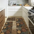 thumbnail image 4 of Boho Vintage Floral Print Kitchen Rugs Sets of 3,Non Slip Rubber Kitchen Mats for Floor Farmhouse Washable Kitchen Area Rugs Floor Carpet Runners for Hallway Laundry Room,Brown/PeachPuff/Green, 4 of 6