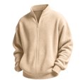 thumbnail image 4 of Abcomgle Boys Waffle Knit Pullover Stand Collar Long Sleeve Kids Pullover Sweatshirts Fashion Full Zip Sweaters for Boys Loose Fit Boys Fall Shirts, 4 of 8