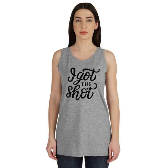 Inkmeso I Got The Shot Funny Pro-Vaccine Sleeveless Tank Top T-shirt For Womens