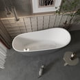 thumbnail image 2 of Freestanding Tub 67" Deep Soaking Bathtub Acrylic Freestanding Bathtub with Overflow and Anti-clogging Drain A29 Bathroom Tub Matte Grey Free Standing Tub Upgraded Stand Alone Tub SOTUBX Bathtubs, 2 of 7