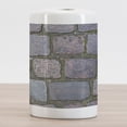 thumbnail image 2 of Cobblestone Ceramic Toothbrush Holder, Old Rocks Street Surface Nostalgic Mossy Natural Pavement Illustration, Decorative Versatile Countertop for Bathroom, 4.5" X 2.7", Mauve Taupe Grey, 2 of 4