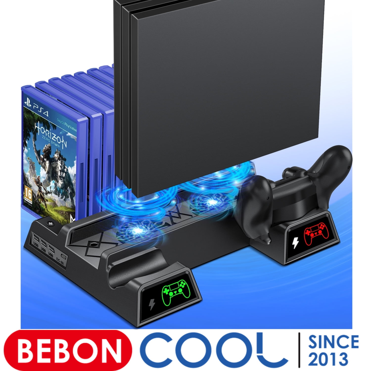 BEBONCOOL PS4 Vertical Stand Cooling Fan for PS4 Slim/ PS4 Pro