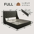 thumbnail image 5 of Honfach Full Bed Frame with 4 Storage Drawers, Upholstered Storage Bed with Charging Station, Wingback Storage Headboard, No Box Spring Needed, Dark Grey, 5 of 7