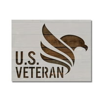 US Veteran Military Army Marines Navy Eagle Stencil Template Reusable 8.5 x 11 for Painting on Walls, Wood, Etc. By Stencilville