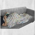 thumbnail image 6 of Cartoon Soft Flannel Fleece Throw Blanket, Childlike Drawing of Children Sun Tent Various Other Child Friendly Things, Cozy Plush for Indoor and Outdoor Use, 50" x 60", Multicolor, by Ambesonne, 6 of 6