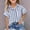 Blue, variant on FRSASU Button Down Shirt Girls Cotton Short Sleeve Blouses Collared Casual Summer Beach Striped Short Sleeve Tops Red-A