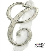 Gloria Duchin Silvertone Initial with Swarovski Crystals