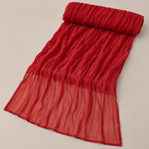 Red Cheesecloth Table Runner Christmas Runner