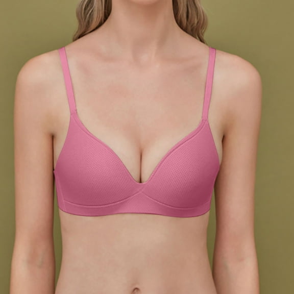 LoyisVidion Triangle Wireless Bra for Light Support - Lightweight Bra Seamless Small Chest No Steel Cup Underwear Everyday Lightly Padded T-Shirt Bra