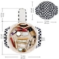 thumbnail image 3 of Narwey Barrel Drawstring Black Checkered Makeup Bag Large Cosmetic Bags Travel Toiletry Pouch for Toiletries Organizer Handle for Women Gift, 3 of 8