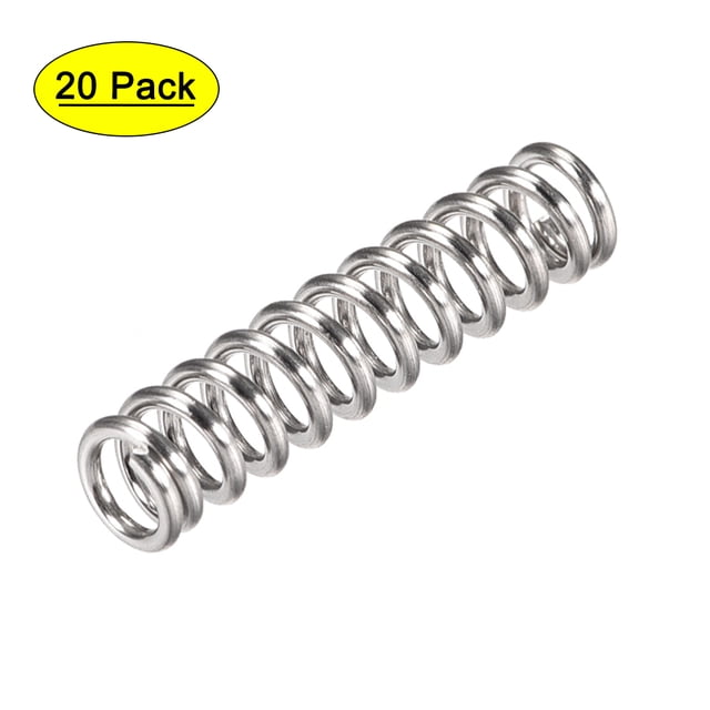 Unique Bargains 6mm x 1mm x 25mm 304 Ressort de Compression en Acier Inoxydable 37.2N Capacité de Charge 20Pcs