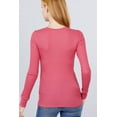 thumbnail image 3 of Women's Basic Thermal Long Sleeve Knit T-Shirt Crew Neck, 3 of 3