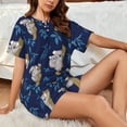 thumbnail image 6 of Womens Pajama Sets With Pocket, Blue Leaf Gray Koala Print Lounge Sets Short Sleeve Sleepwear PJ Sets for Women, 6 of 6