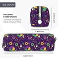 thumbnail image 3 of Naloa Mardi Gras and Donuts Leather Pencil Case, Makeup Pouch, Zipper Pouch for Daily Essentials, Storage Organizer, Cosmetics and Stationary Bag, 3 of 7